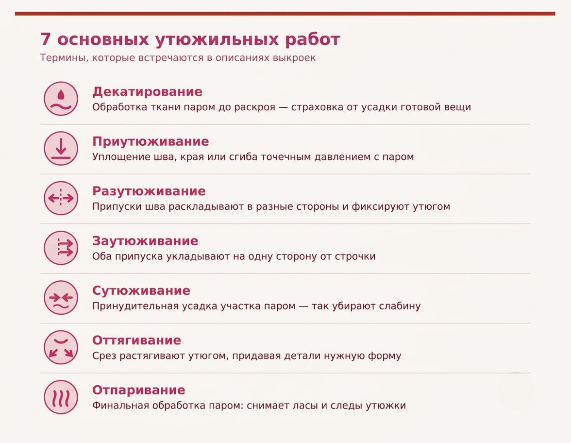 7 основных утюжительных работ